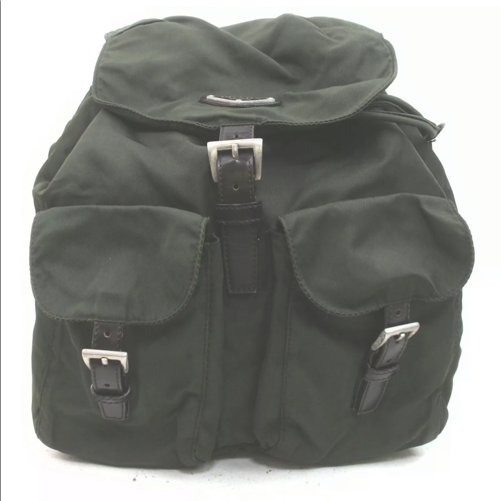 Prada Back Pack  Olive Nylon 839637 - Picture 2 of 16